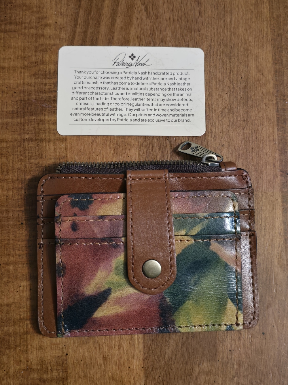 Patricia Nash Multicolor Leather Card Wallet